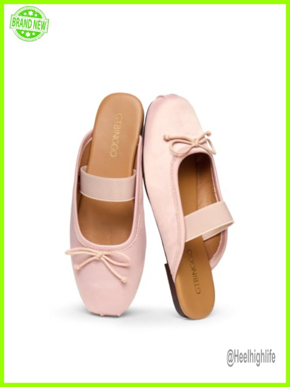 Satin Bow Mule Flats for Women Round Toe Slip On Backless Ballerina
